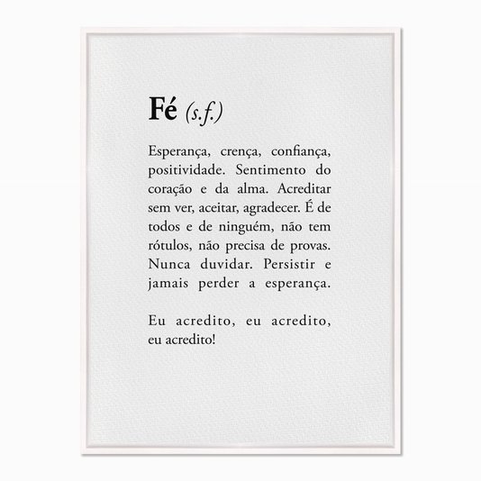 Quadro em Tela Canvas Significado da Palavra Fé