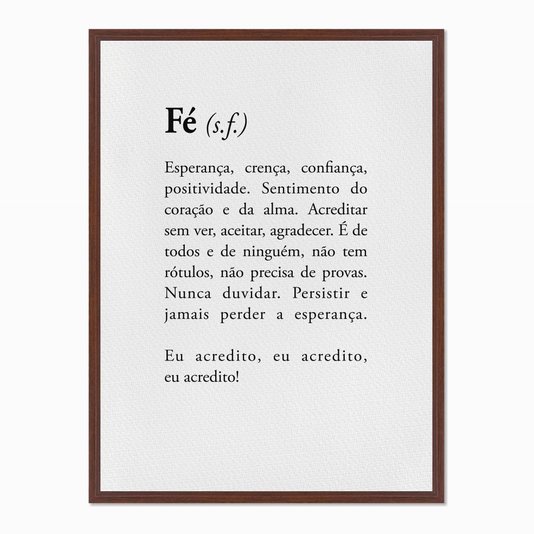 Quadro em Tela Canvas Significado da Palavra Fé