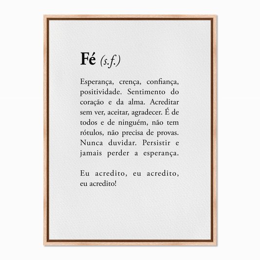 Quadro em Tela Canvas Significado da Palavra Fé