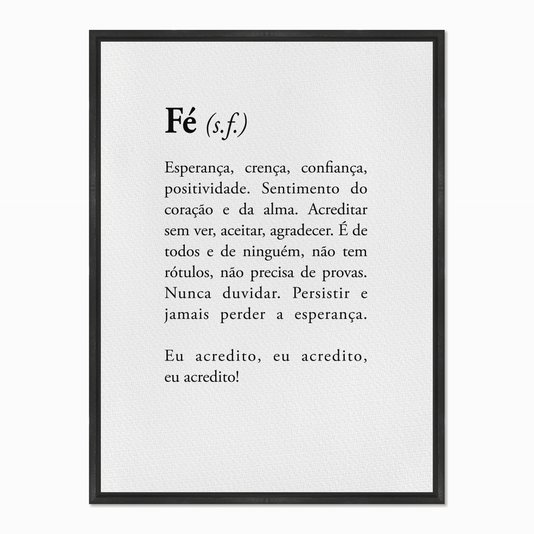 Quadro em Tela Canvas Significado da Palavra Fé