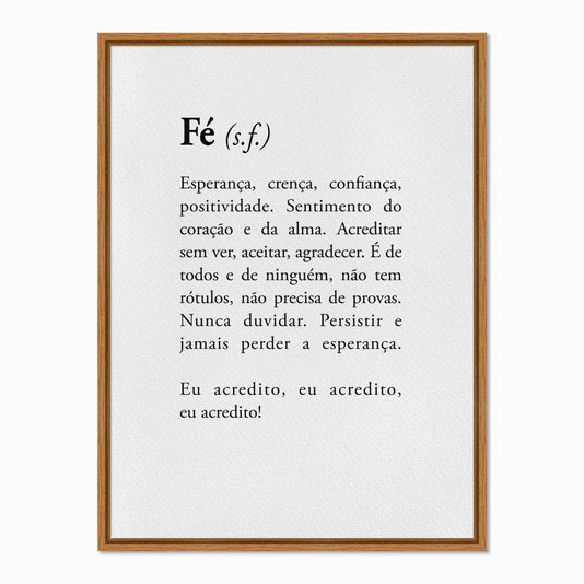 Quadro em Tela Canvas Significado da Palavra Fé