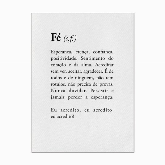 Quadro em Tela Canvas Significado da Palavra Fé