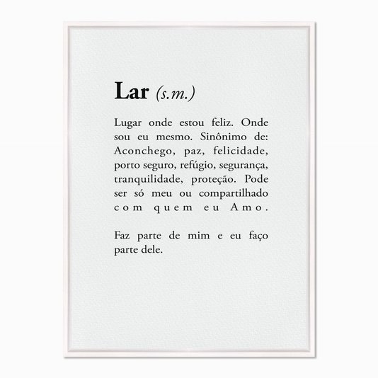 Quadro em Tela Canvas Significado da Palavra Lar