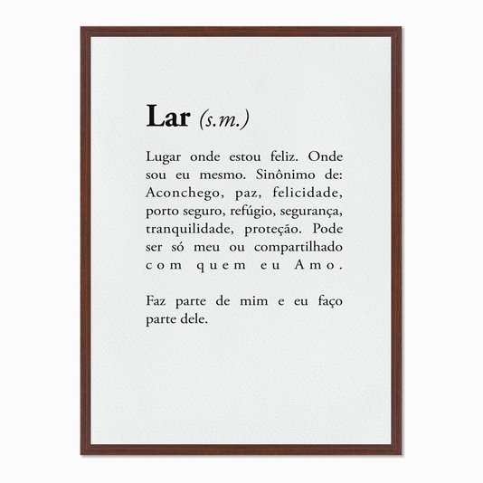 Quadro em Tela Canvas Significado da Palavra Lar