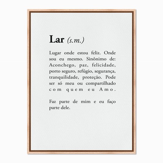 Quadro em Tela Canvas Significado da Palavra Lar
