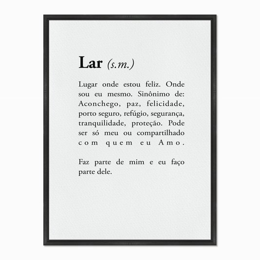 Quadro em Tela Canvas Significado da Palavra Lar
