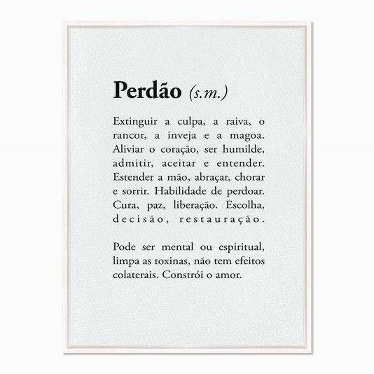 Quadro em Tela Canvas Significado da Palavra Perdão