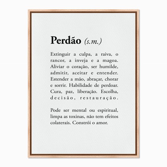 Quadro em Tela Canvas Significado da Palavra Perdão