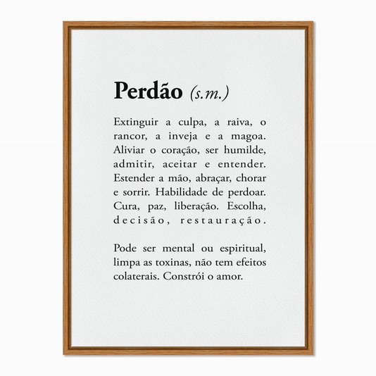 Quadro em Tela Canvas Significado da Palavra Perdão