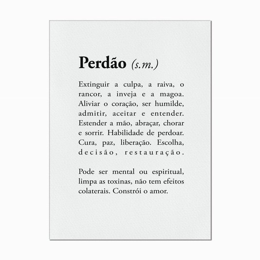 Quadro em Tela Canvas Significado da Palavra Perdão
