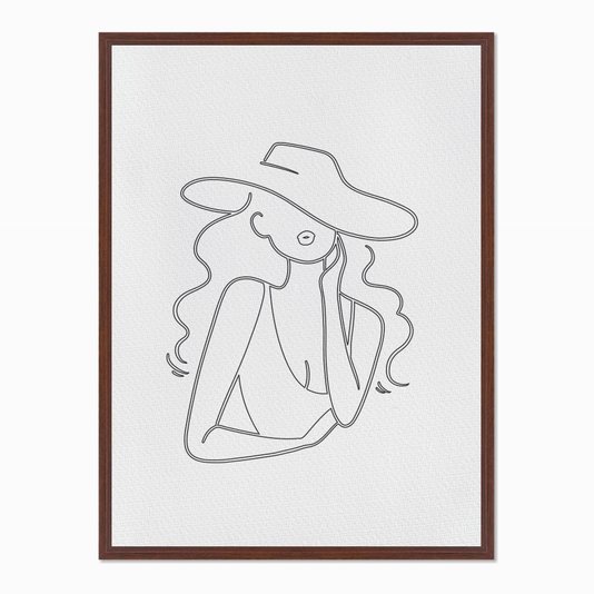 Quadro em Tela Canvas Silhueta Cabelos Ondulados