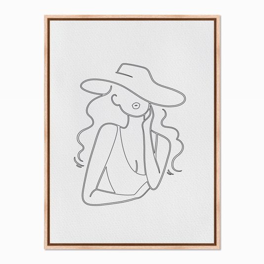 Quadro em Tela Canvas Silhueta Cabelos Ondulados