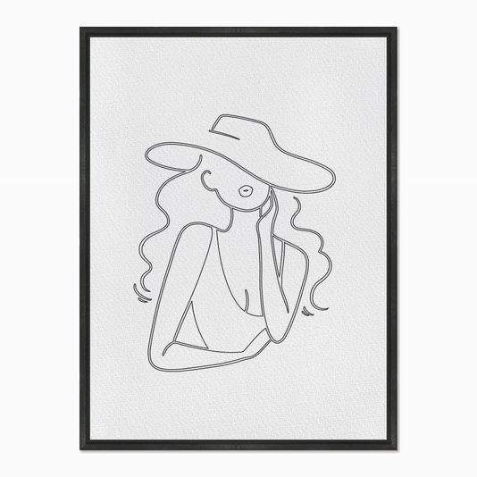 Quadro em Tela Canvas Silhueta Cabelos Ondulados