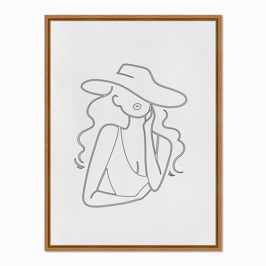Quadro em Tela Canvas Silhueta Cabelos Ondulados