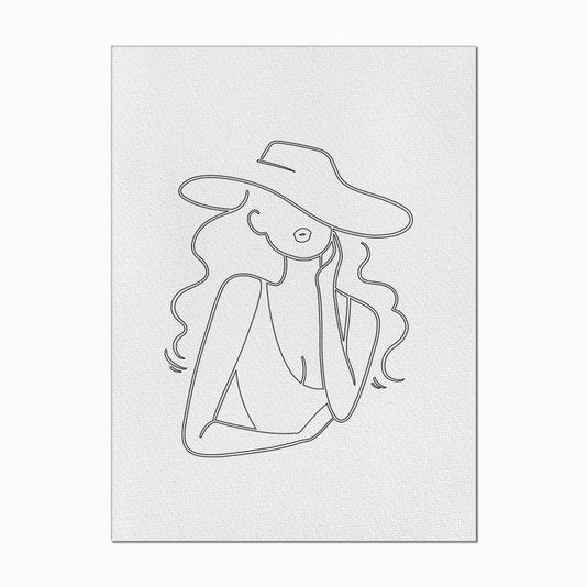 Quadro em Tela Canvas Silhueta Cabelos Ondulados