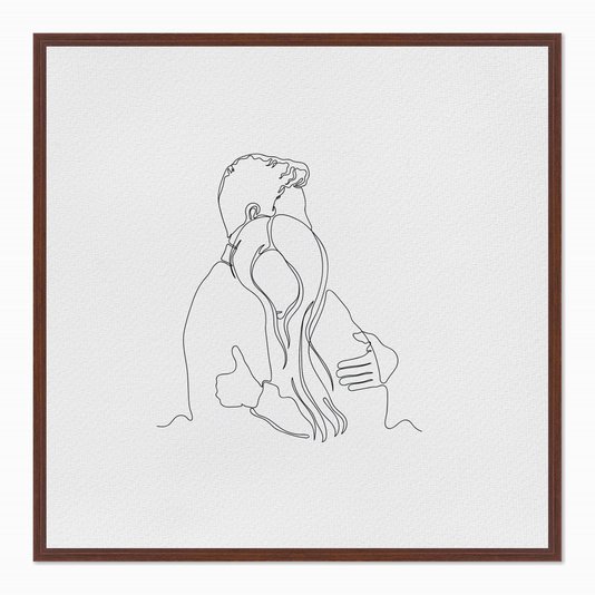 Quadro em Tela Canvas Silhueta Casal Abraçados