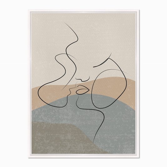 Quadro em Tela Canvas Silhueta Casal Beijando