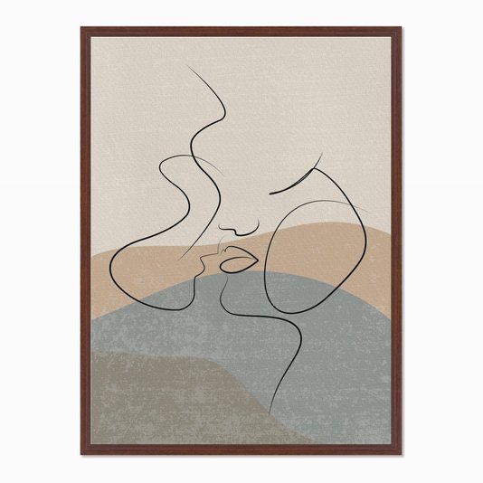 Quadro em Tela Canvas Silhueta Casal Beijando