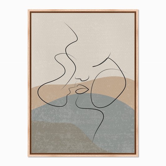Quadro em Tela Canvas Silhueta Casal Beijando