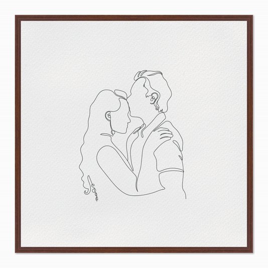 Quadro em Tela Canvas Silhueta Casal Beijo na Testa