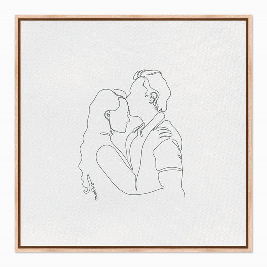 Quadro em Tela Canvas Silhueta Casal Beijo na Testa