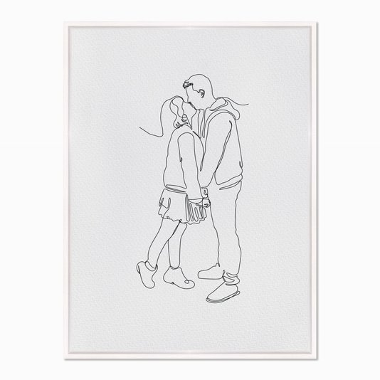 Quadro em Tela Canvas Silhueta Casal Jovem