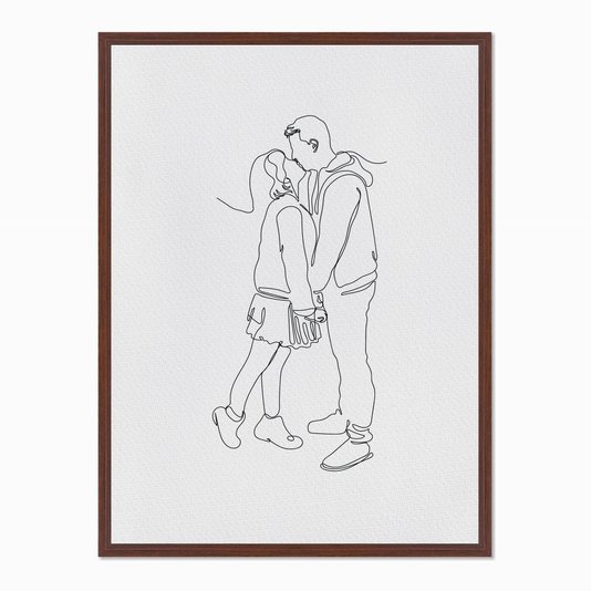 Quadro em Tela Canvas Silhueta Casal Jovem