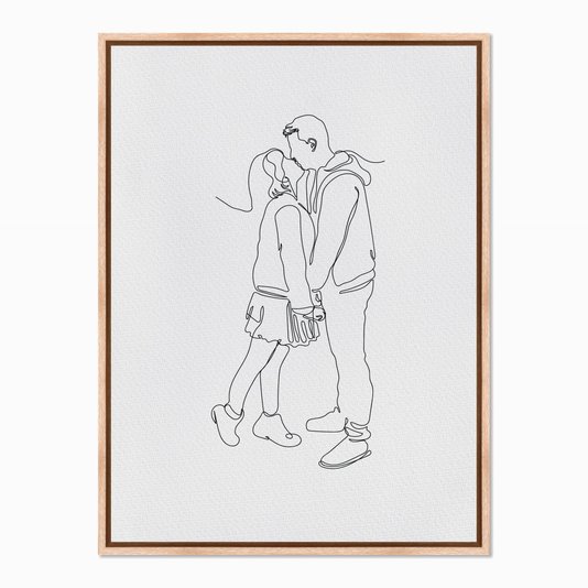 Quadro em Tela Canvas Silhueta Casal Jovem