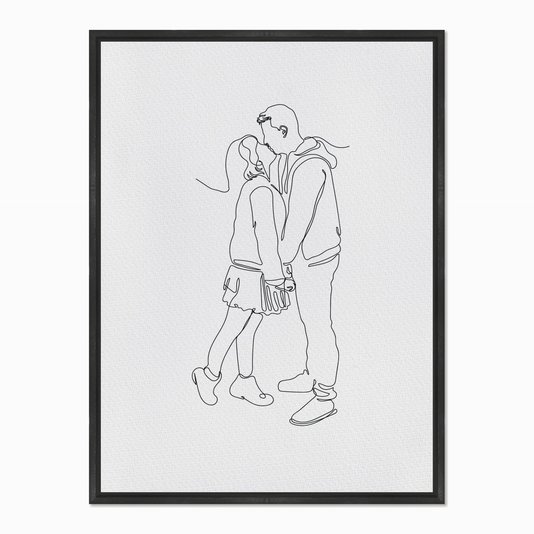 Quadro em Tela Canvas Silhueta Casal Jovem