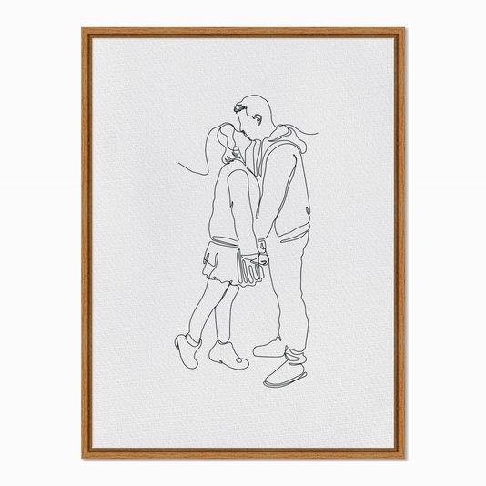 Quadro em Tela Canvas Silhueta Casal Jovem