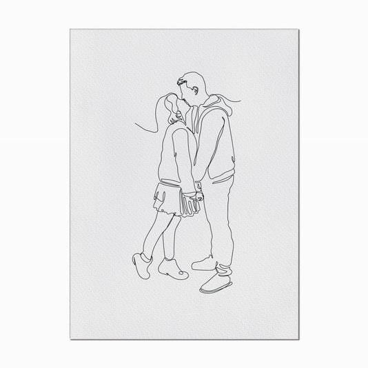 Quadro em Tela Canvas Silhueta Casal Jovem