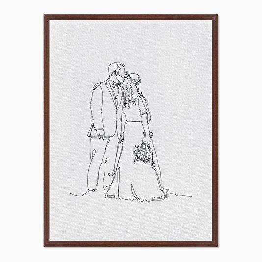 Quadro em Tela Canvas Silhueta Casal se Casando