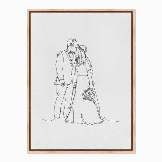 Quadro em Tela Canvas Silhueta Casal se Casando