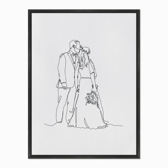 Quadro em Tela Canvas Silhueta Casal se Casando