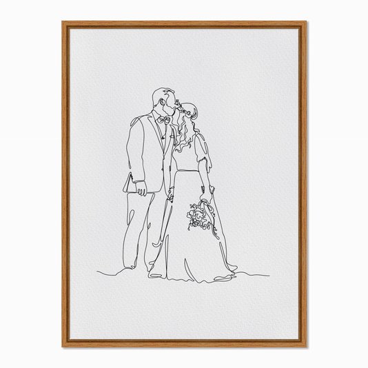 Quadro em Tela Canvas Silhueta Casal se Casando