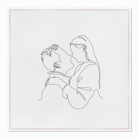 Quadro em Tela Canvas Silhueta Casal se Olhando