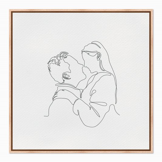 Quadro em Tela Canvas Silhueta Casal se Olhando