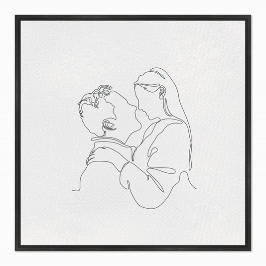 Quadro em Tela Canvas Silhueta Casal se Olhando