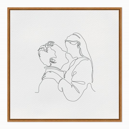 Quadro em Tela Canvas Silhueta Casal se Olhando