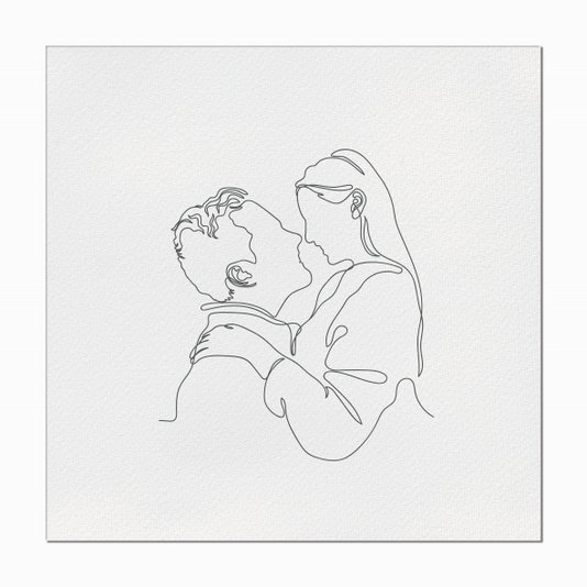 Quadro em Tela Canvas Silhueta Casal se Olhando