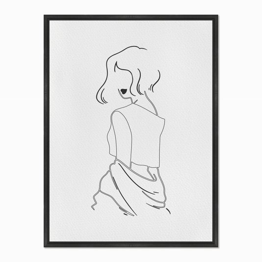 Quadro em Tela Canvas Silhueta com Blusa Caída