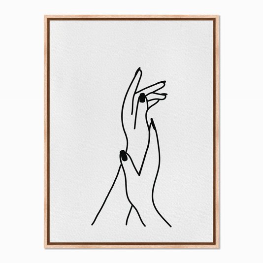 Quadro em Tela Canvas Silhueta Mãos