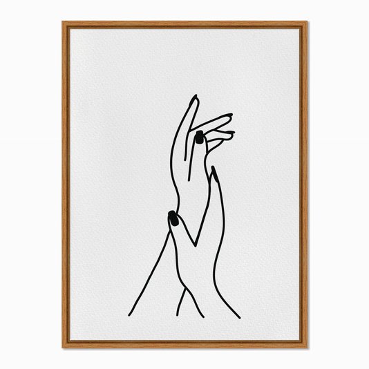 Quadro em Tela Canvas Silhueta Mãos