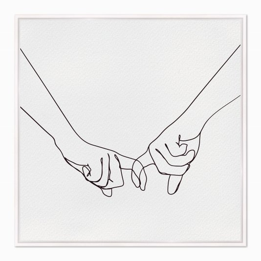 Quadro em Tela Canvas Silhueta Mãos Dadas