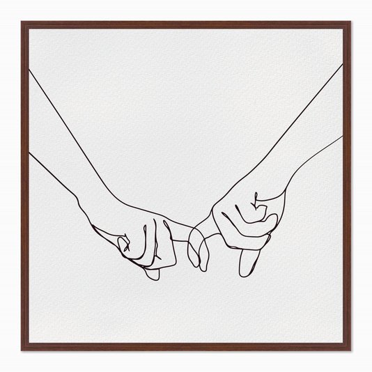 Quadro em Tela Canvas Silhueta Mãos Dadas