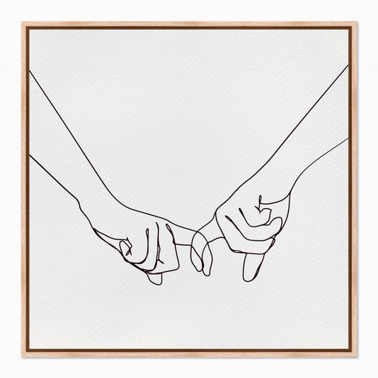 Quadro em Tela Canvas Silhueta Mãos Dadas