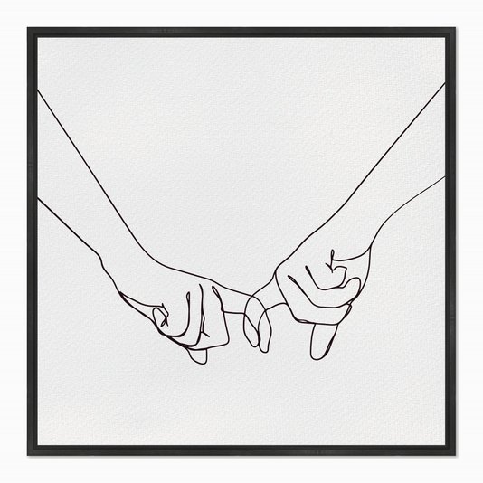 Quadro em Tela Canvas Silhueta Mãos Dadas