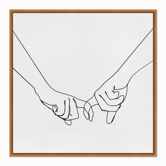 Quadro em Tela Canvas Silhueta Mãos Dadas