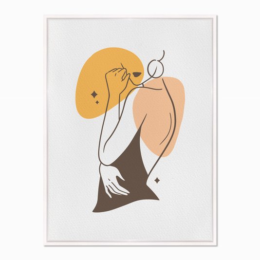 Quadro em Tela Canvas Silhueta Mulher de Lado