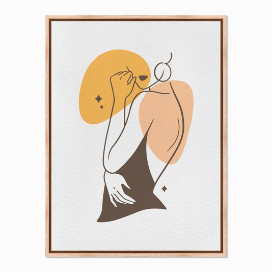 Quadro em Tela Canvas Silhueta Mulher de Lado